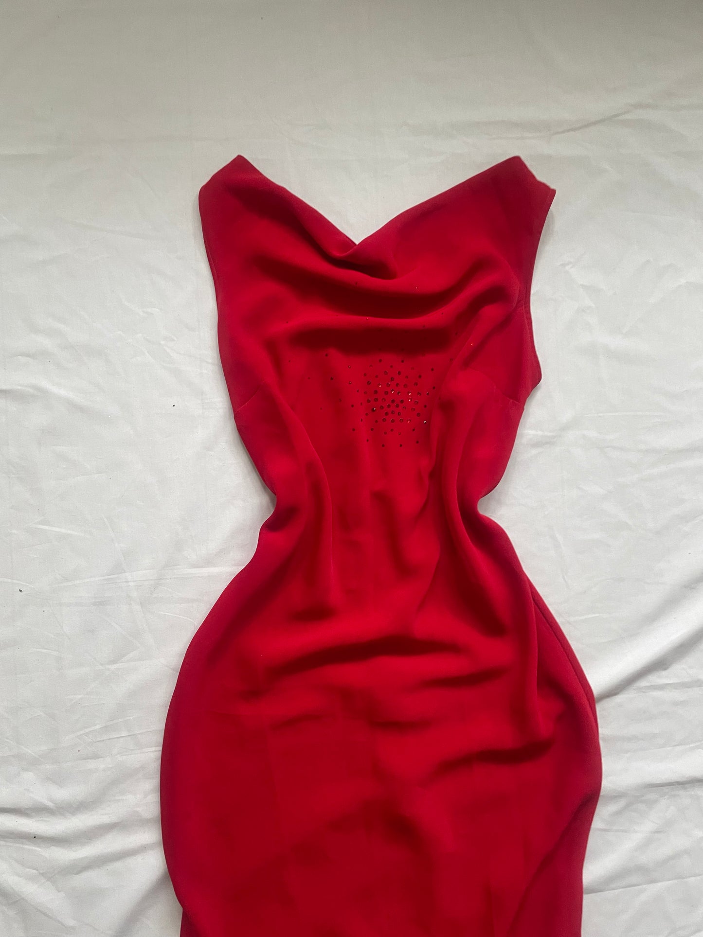 Vintage red floor length cowl neck dress y2k – cybersweeties410